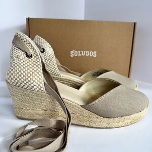 Soludos Women’s 8.5 Espadrille Wedge Lace Up Sandals